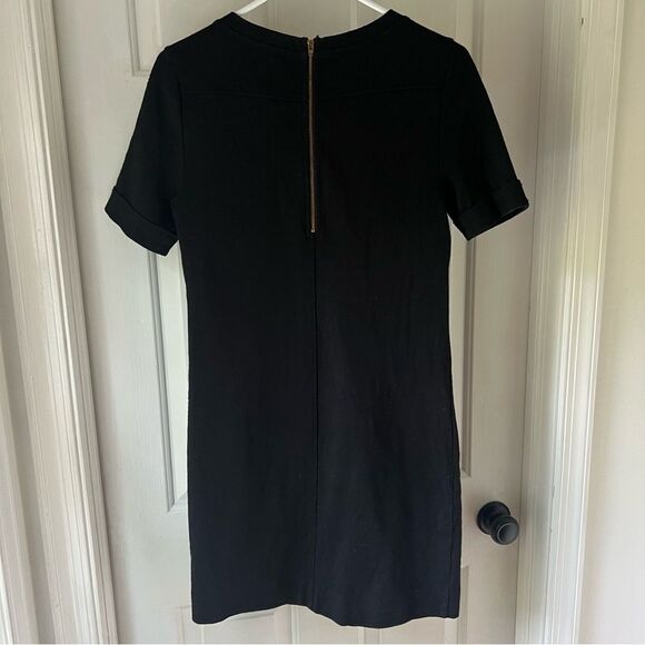 J. Crew Women's Shift Career Dress Gold Zipper Pockets Wool Blend Black Size 6 - Picture 5 of 5